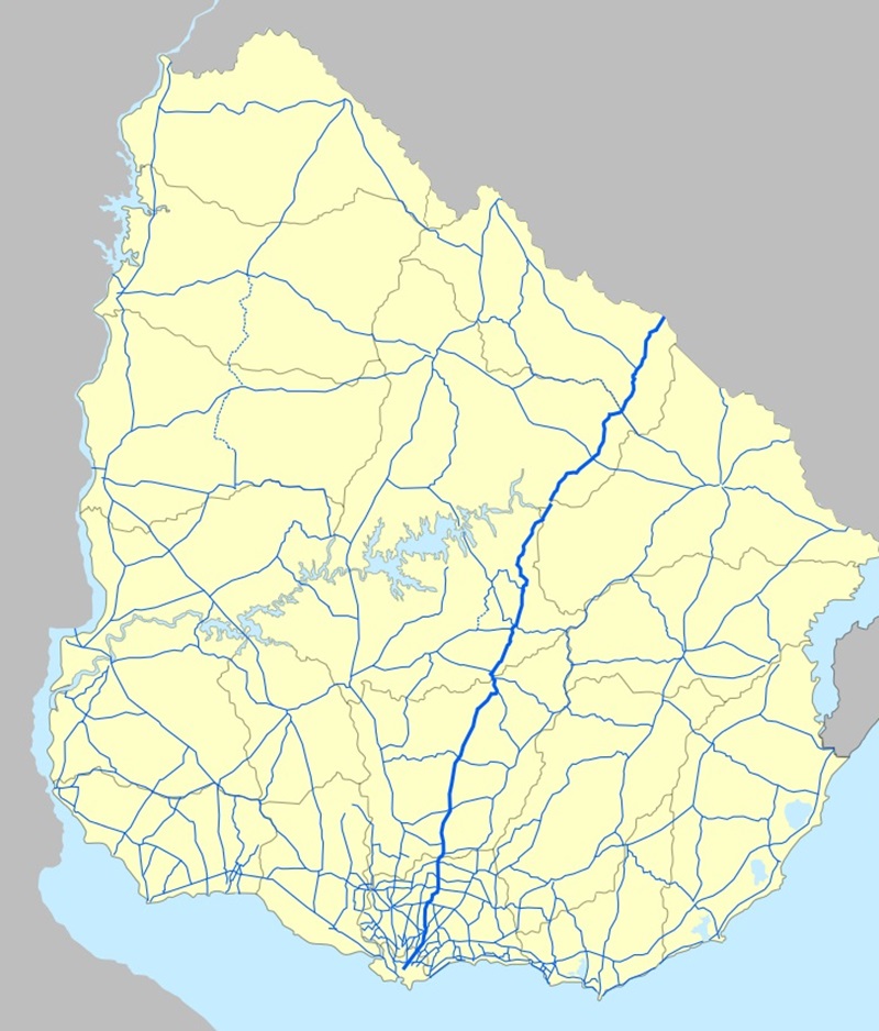 La ruta 6 de Uruguay.